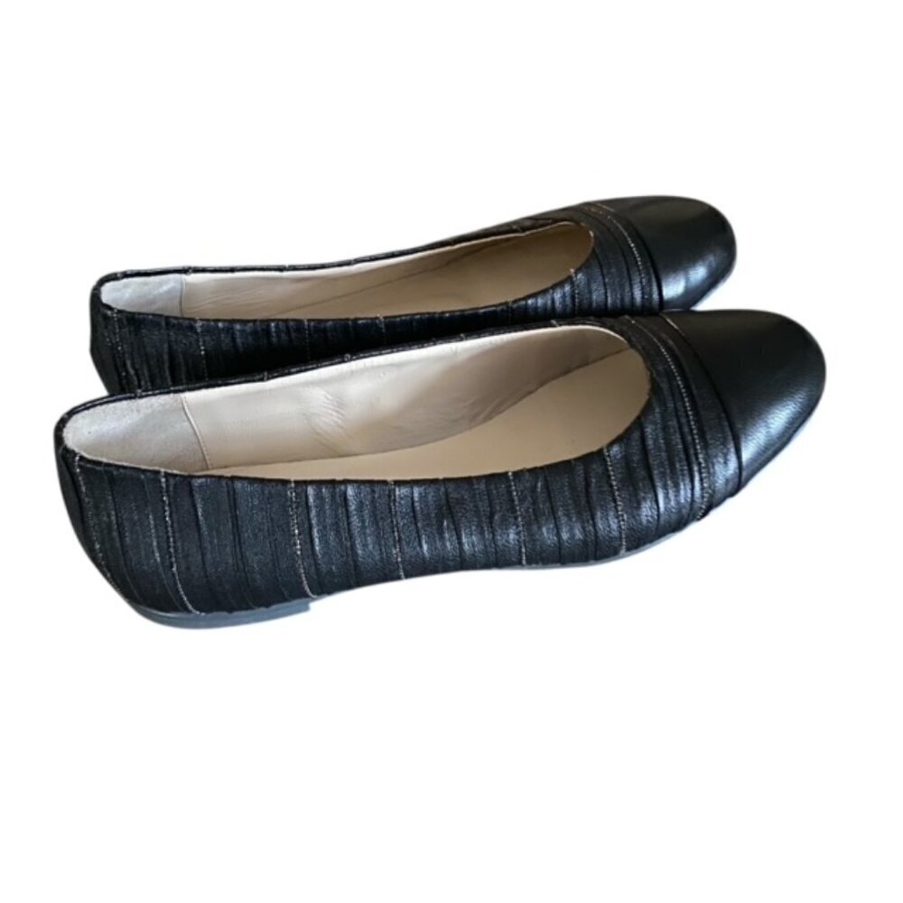Fabiana Filippi Black Textured Ballet Flats 37